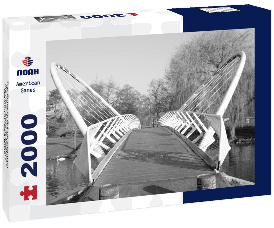 The Butterfly Bridge spanning the River Ouse in Bedford, Bedford 2000pc PuzzleBlack and White