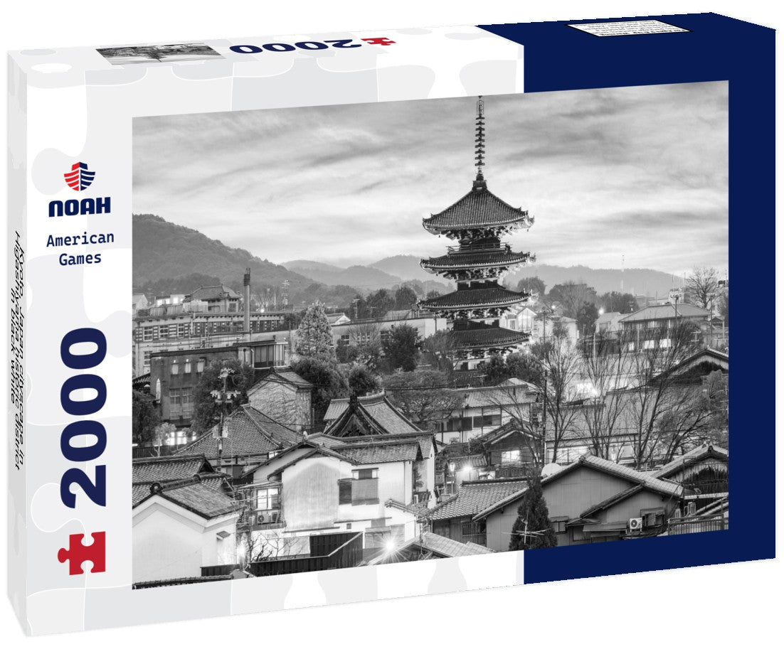 Kyoto, Japan cityscape in Higashiyama historic district 2000pc PuzzleBlack and White