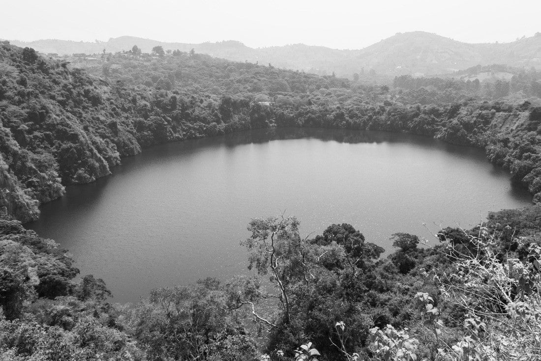 Noah Jigsaw Puzzle Lake Nkuruba Nature Reserve in black white 2000 pieces