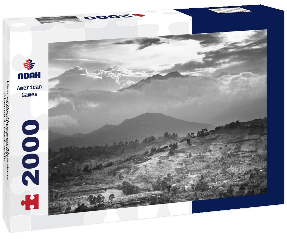 Noah Jigsaw Puzzle View of the Rwenzori Mountains around Fort Portal - Uganda in black white 2000 pieces