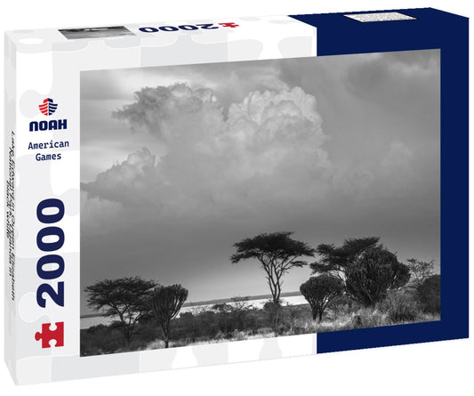Noah Jigsaw Puzzle Lake Edward in Queen Elizabeth National Park, Uganda in black white 2000 pieces