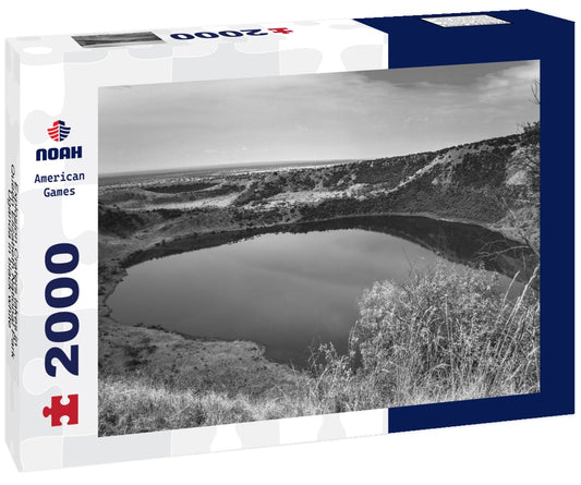 Noah Jigsaw Puzzle Explosion Craters lakes in Queen Elizabeth National Park, Uganda in black white 2000 pieces