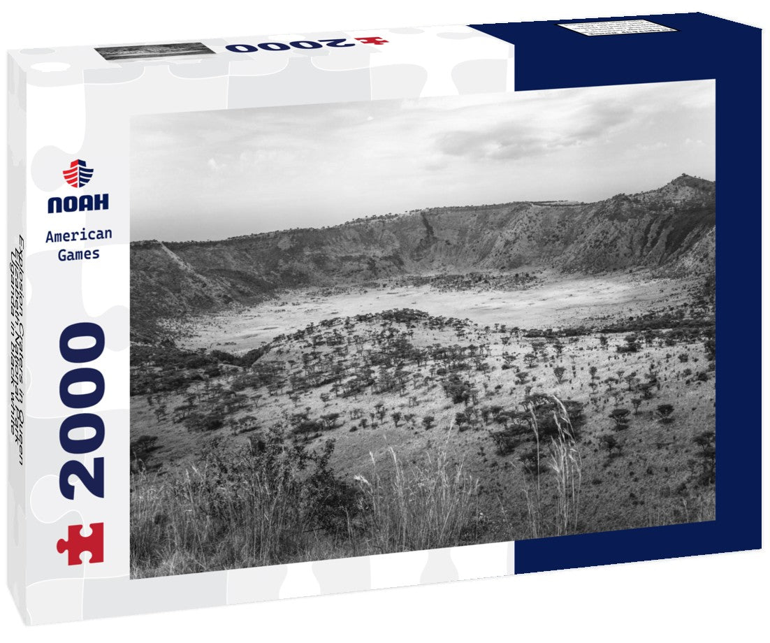 Noah Jigsaw Puzzle Explosion Craters in Queen Elizabeth National Park, Uganda in black white 2000 pieces