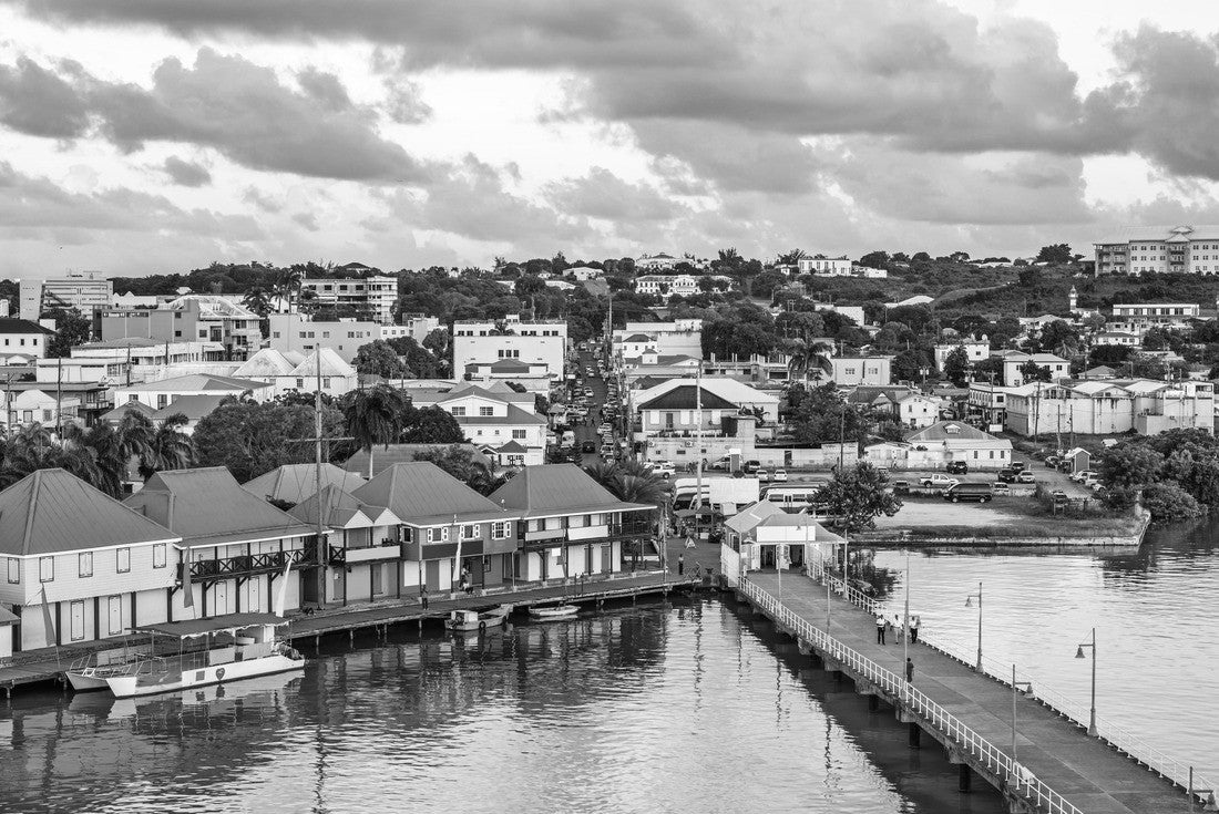 St. John's, Antigua port and skyline at dusk 2000pc PuzzleBlack and White