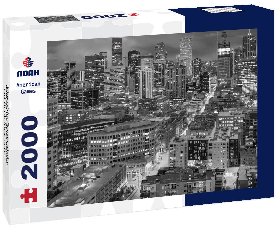 the Denver skyline from the top of the newest building 2000pc PuzzleBlack and White