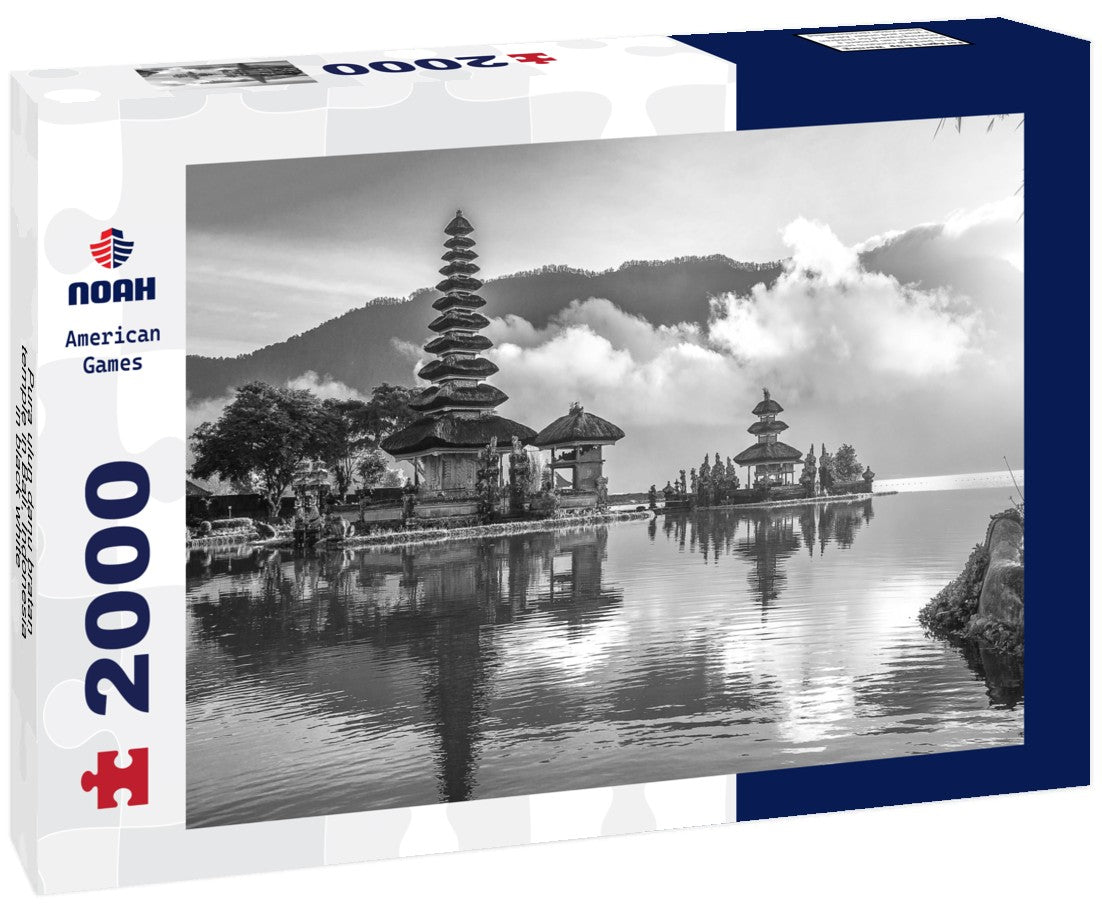 Noah Jigsaw Puzzle Pura ulun danu bratan temple in Bali, Indonesia in black white 2000 pieces