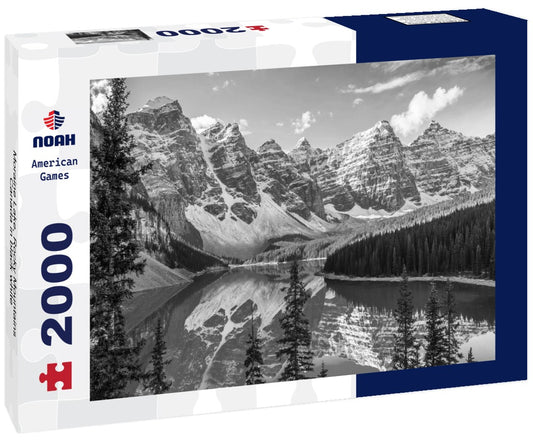 Noah Jigsaw Puzzle Moraine Lake, Rocky Mountains, Canada in black white 2000 pieces