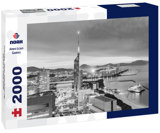 Noah Jigsaw Puzzle Fukuoka, Japan downtown city skyline in black white 2000 pieces