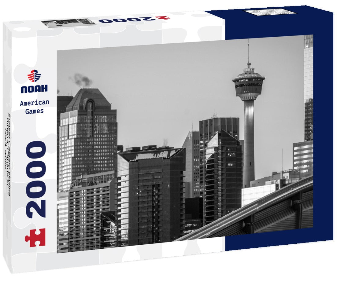 Sunset Calgary skyline, Alberta, Canada 2000pc PuzzleBlack and White