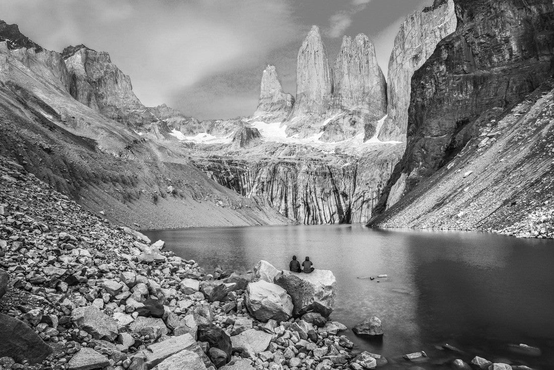 Noah Jigsaw Puzzle Torres del Paine, Laguna Torres National Park, famous emblem of Patagonia, Chile in black white 2000 pieces