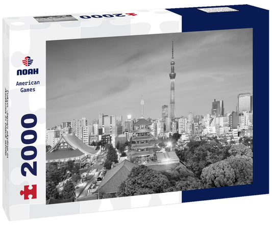 Noah Jigsaw Puzzle Tokyo, Japan skyline in Asakusa in black white 2000 pieces