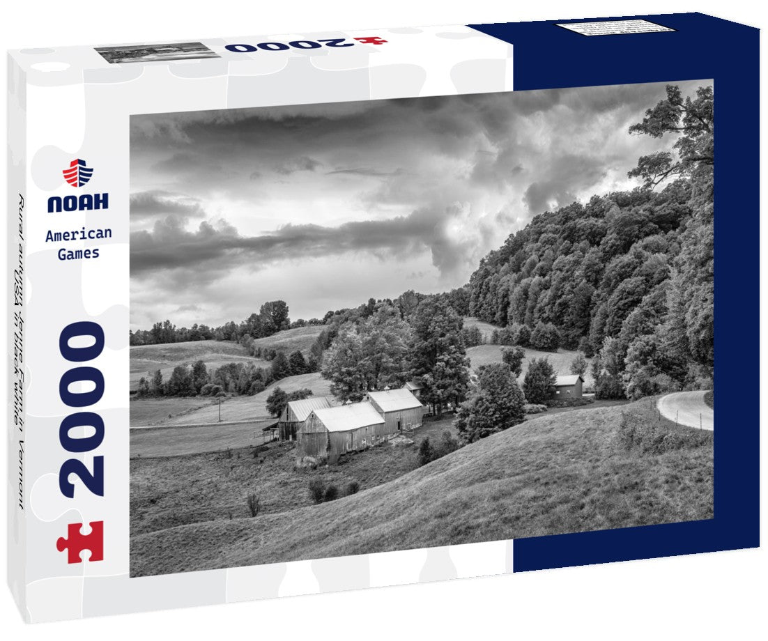 Rural autumn Jenne Farm in Vermont, USA 2000pc PuzzleBlack and White