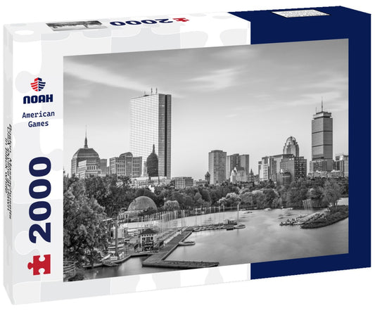 Noah Jigsaw Puzzle Boston, Massachusetts, USA skyline at dawn in black white 2000 pieces