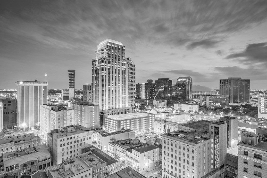 New Orleans, Louisiana, USA Central Business District skyline 2000pc PuzzleBlack and White