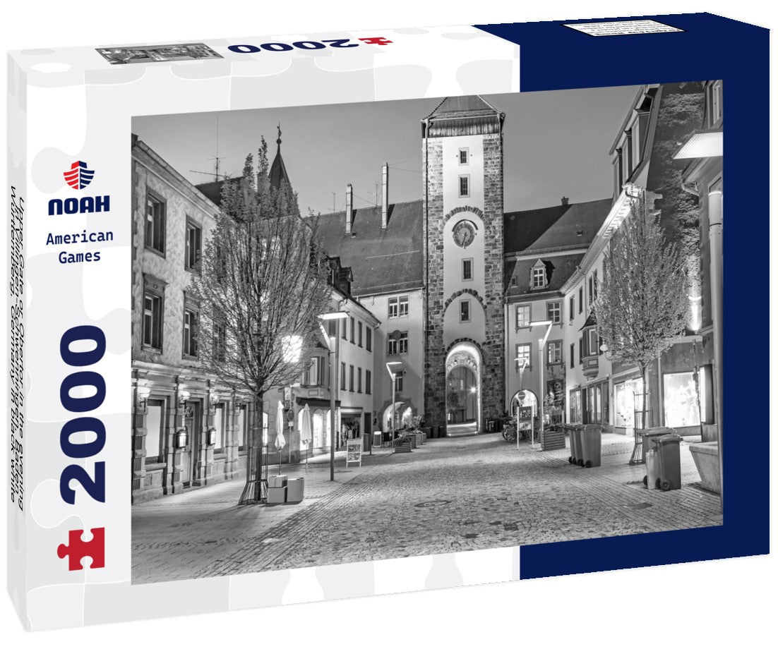 Upper Gate or Obertor in the evening in Villingen-Schwenningen, Baden-Württemberg, Germany 2000pc PuzzleBlack and White