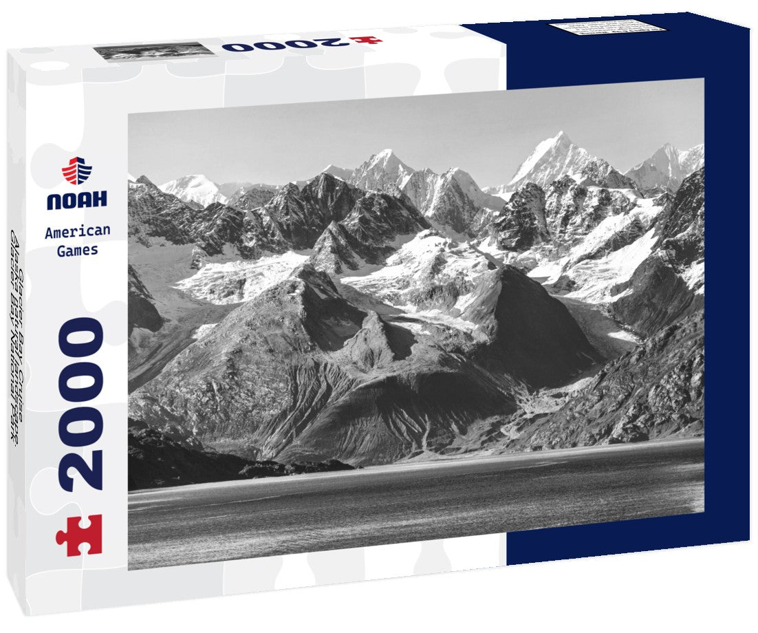 Noah Jigsaw Puzzle Glacier Bay Cruise - Alaska natural landscape. Glacier Bay National Park in Alaska, USA in black white 2000 pieces