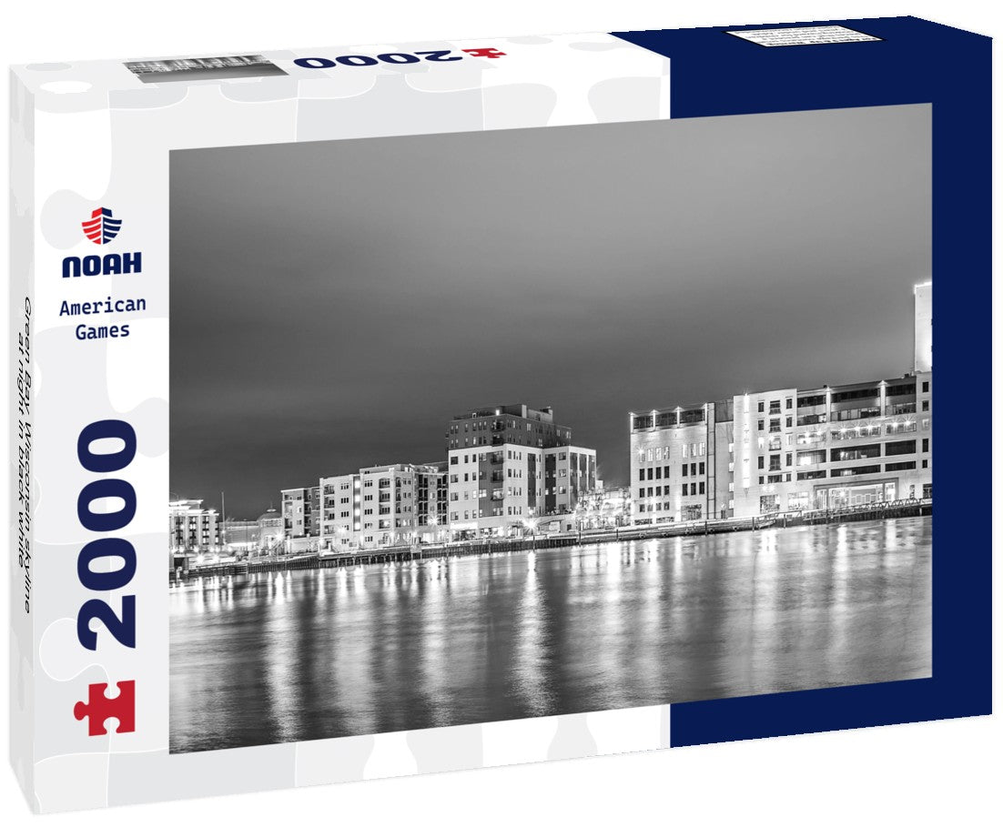 Green Bay Wisconsin skyline at night 2000pc PuzzleBlack and White