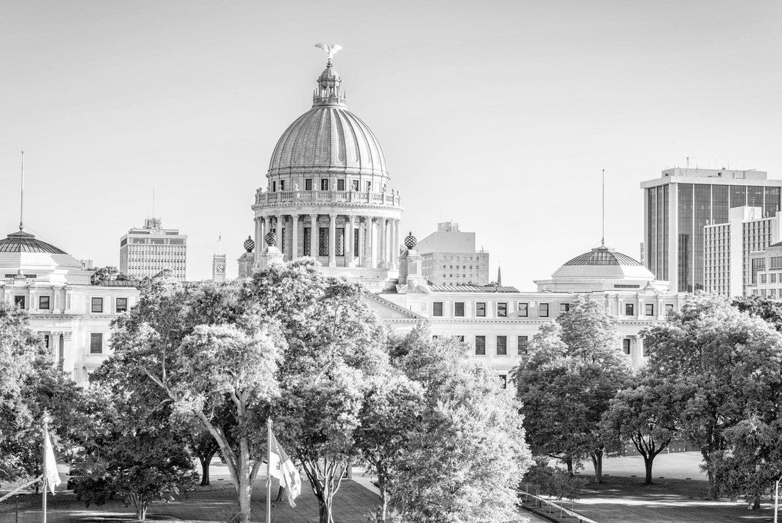 Downtown Jackson, Mississippi, USA Cityscape near the capital 2000pc PuzzleBlack and White