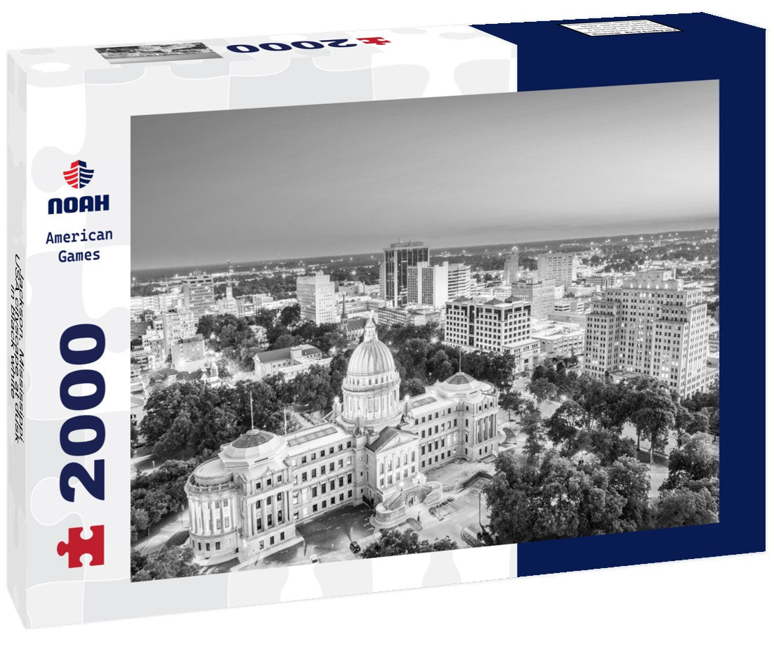 Jackson, Mississippi, USA cityscape at dusk 2000pc PuzzleBlack and White