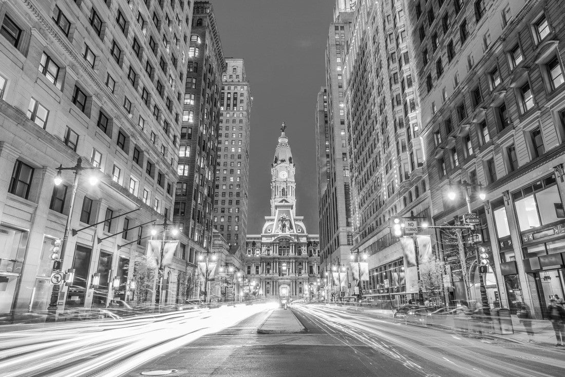 Philadelphia, Pennsylvania, USA city center at City Hall 2000pc PuzzleBlack and White