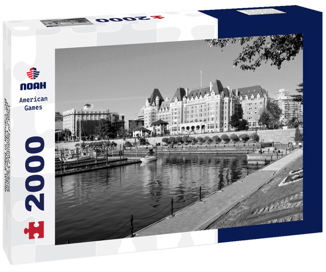 beautiful Victoria harbor, Vancouver Island, BC, Canada 2000pc PuzzleBlack and White
