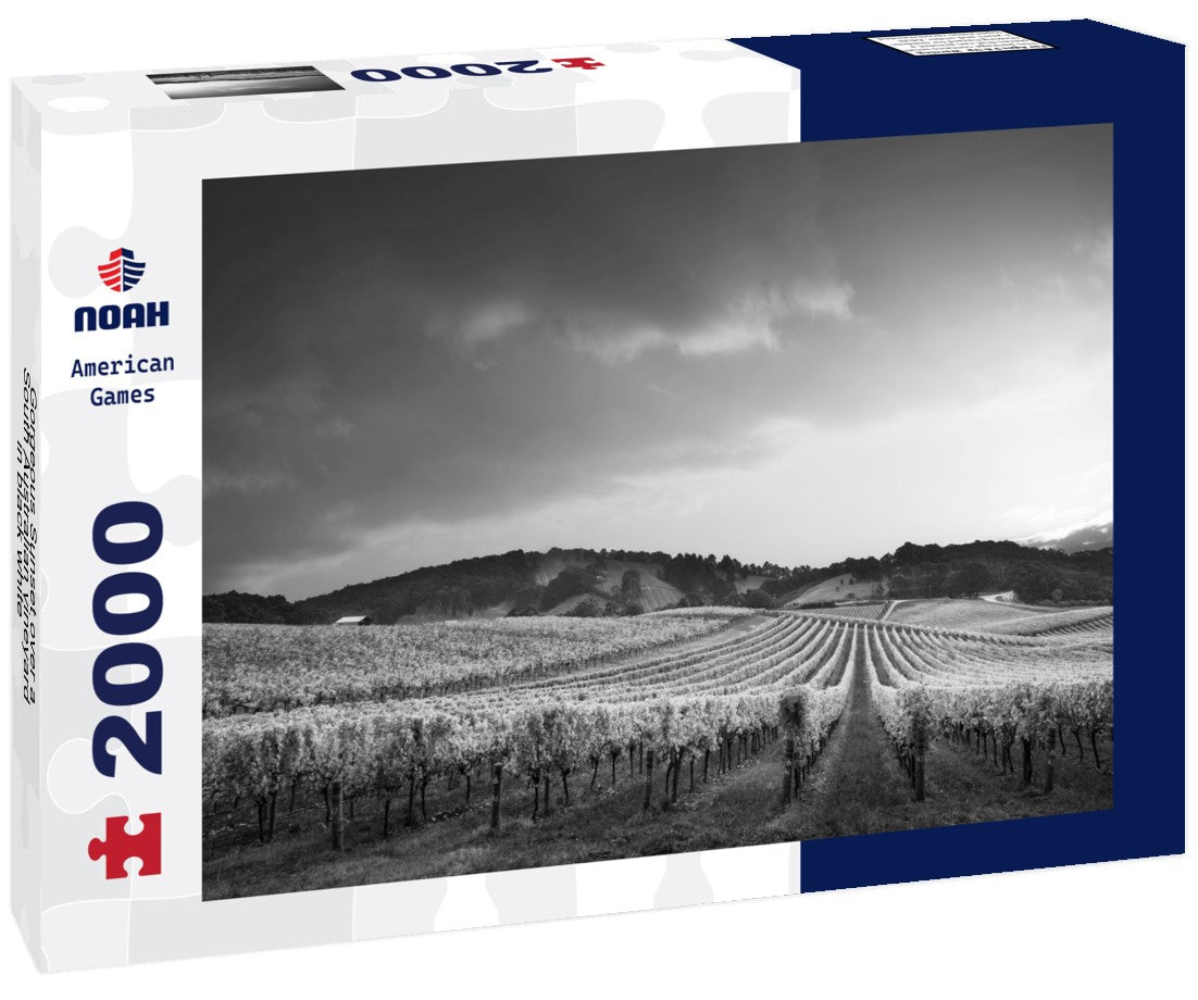 Gorgeous Sunset over a South Australian vineyard 2000pc PuzzleBlack and White