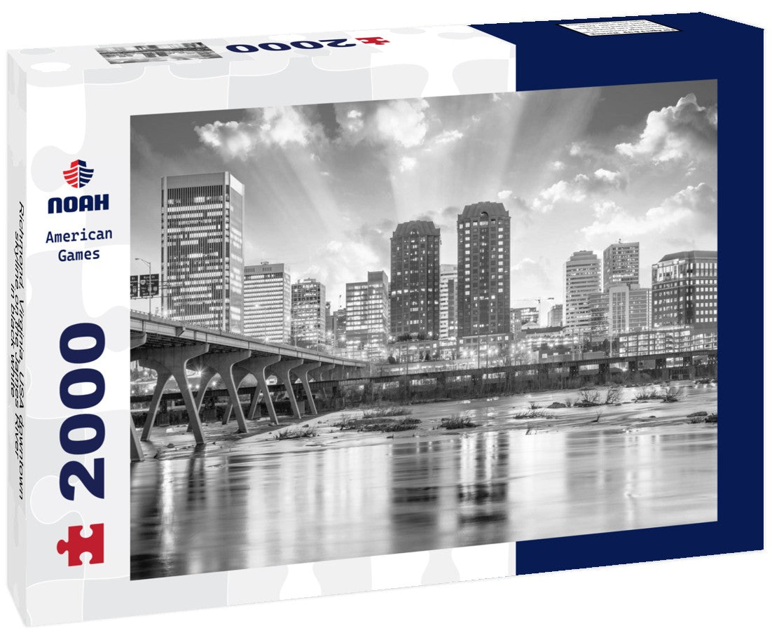 Richmond, Virginia, USA downtown skyline on the James River 2000pc PuzzleBlack and White