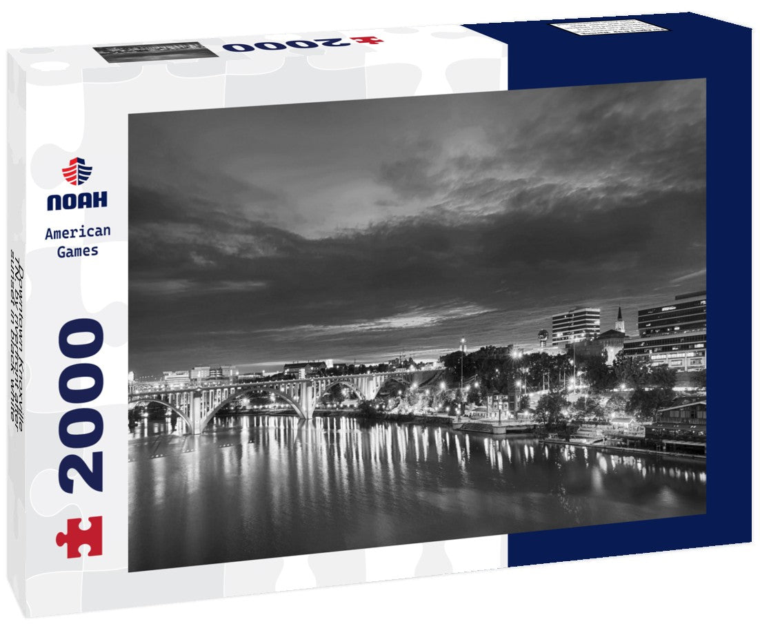 Downtown Knoxville, TN, by riverfront after sunset 2000pc PuzzleBlack and White