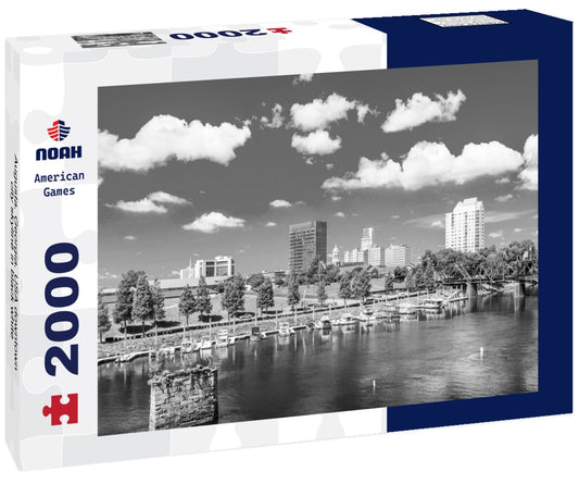 Noah Jigsaw Puzzle Augusta, Georgia, USA downtown city skyline in black white 2000 pieces