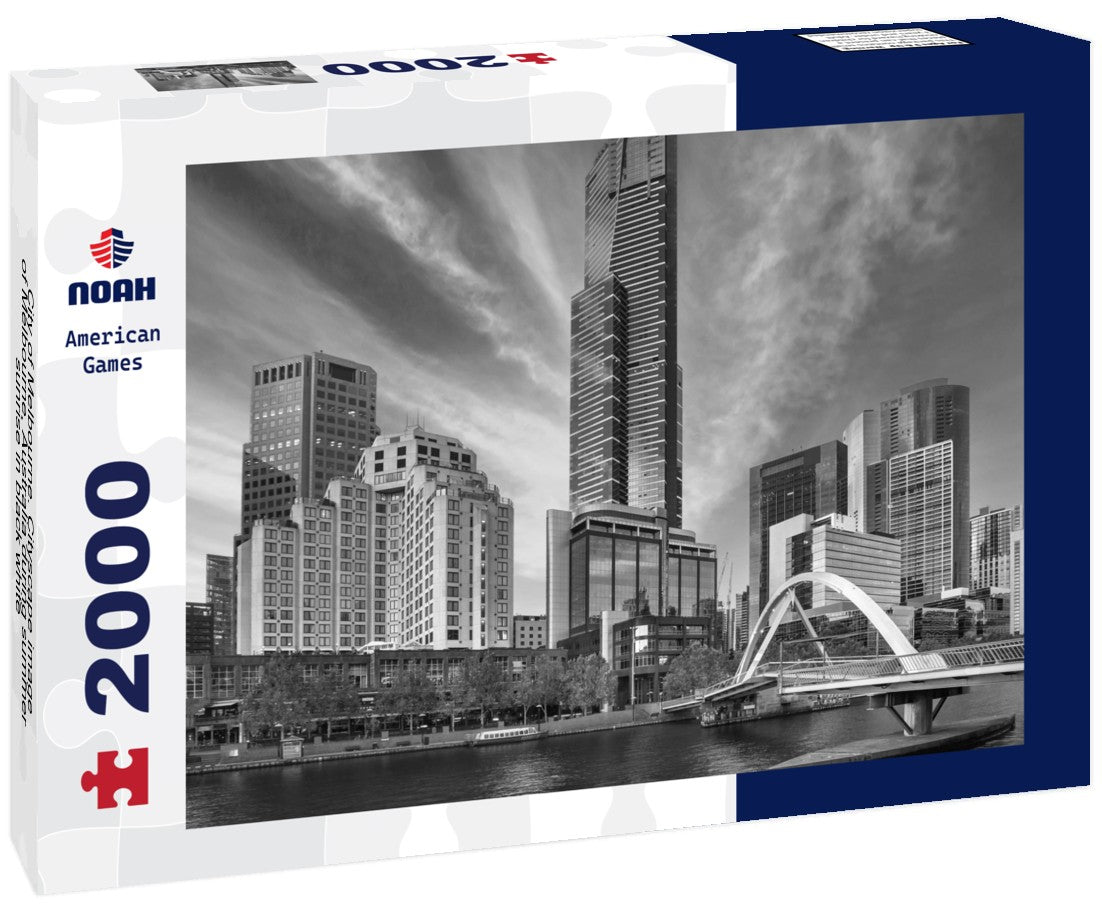 Melbourne, Australia Cityscape summer sunrise 2000pc PuzzleBlack and White