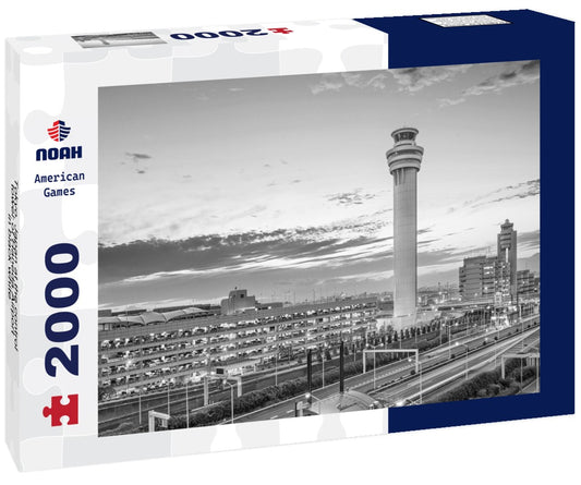 Noah Jigsaw Puzzle Tokyo, Japan at the control tower of Haneda Airport in black white 2000 pieces