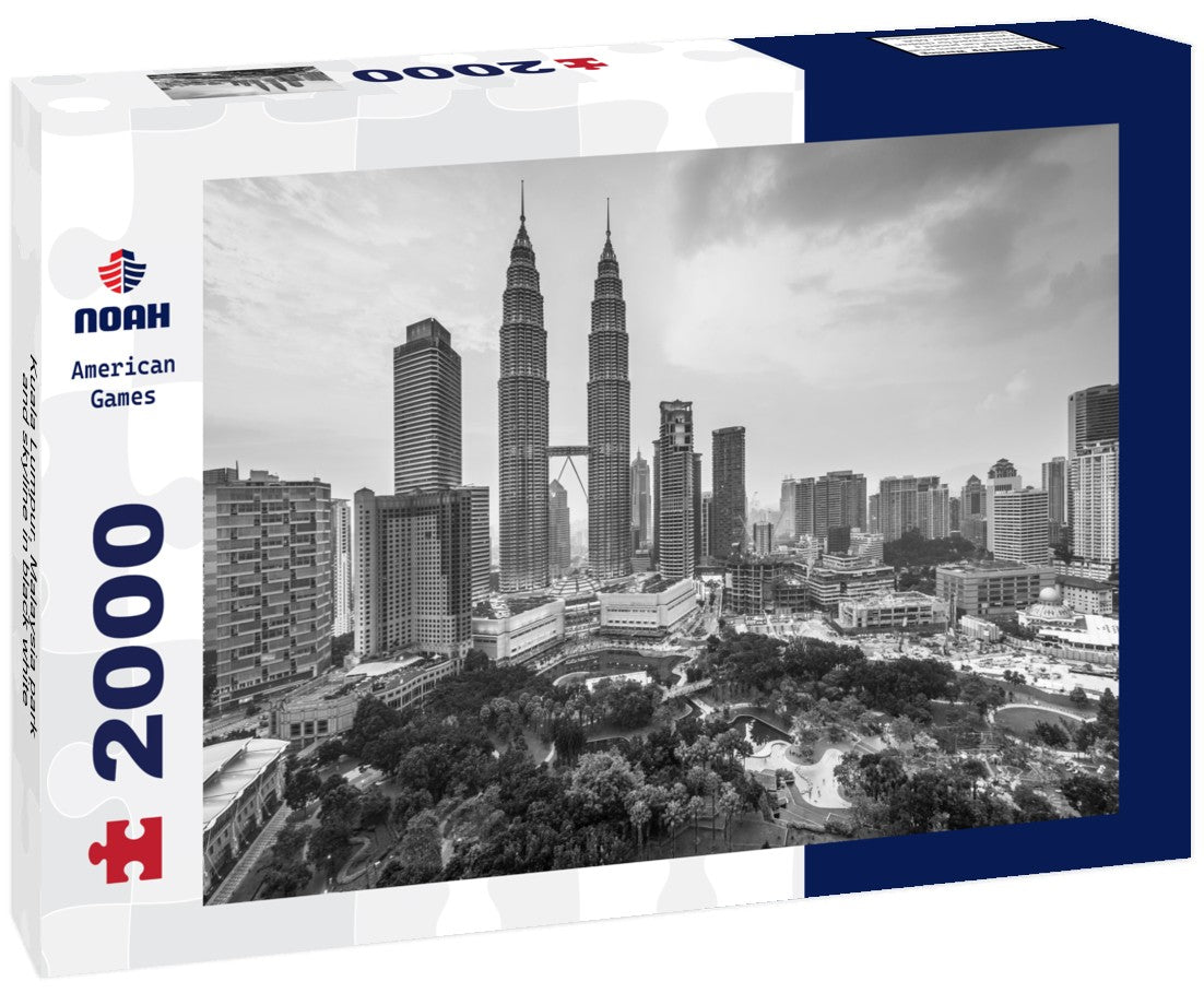 Kuala Lumpur, Malaysia park and skyline 2000pc PuzzleBlack and White
