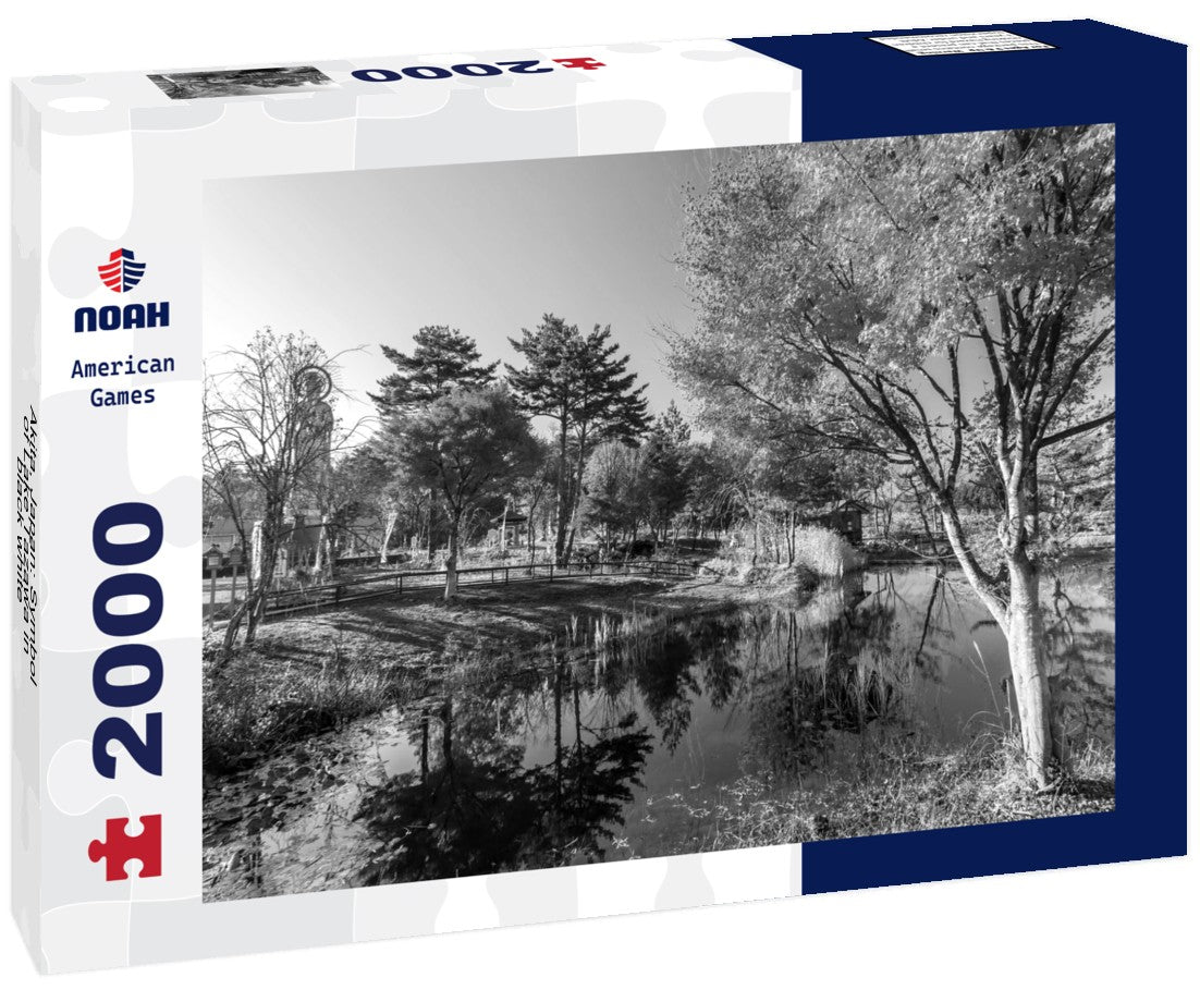 Noah Jigsaw Puzzle Akita, Japan: Symbol of Lake Tazawa in black white 2000 pieces