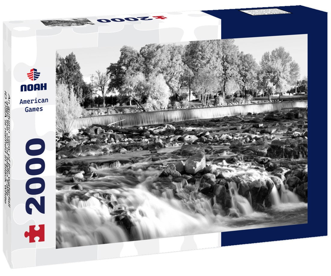 An autumn view of the waterfall after the city of Idaho Falls, ID USA is named 2000pc PuzzleBlack and White