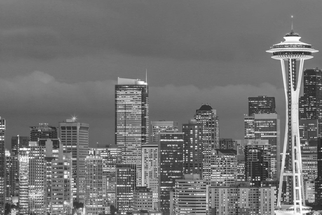 the Seattle city from Kerry Park, Washington 2000pc PuzzleBlack and White