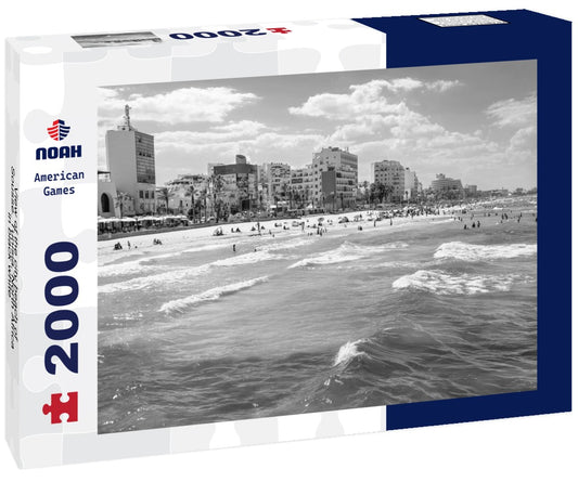 Noah Jigsaw Puzzle View of the city beach of Sousse. Tunisia, North Africa in black white 2000 pieces