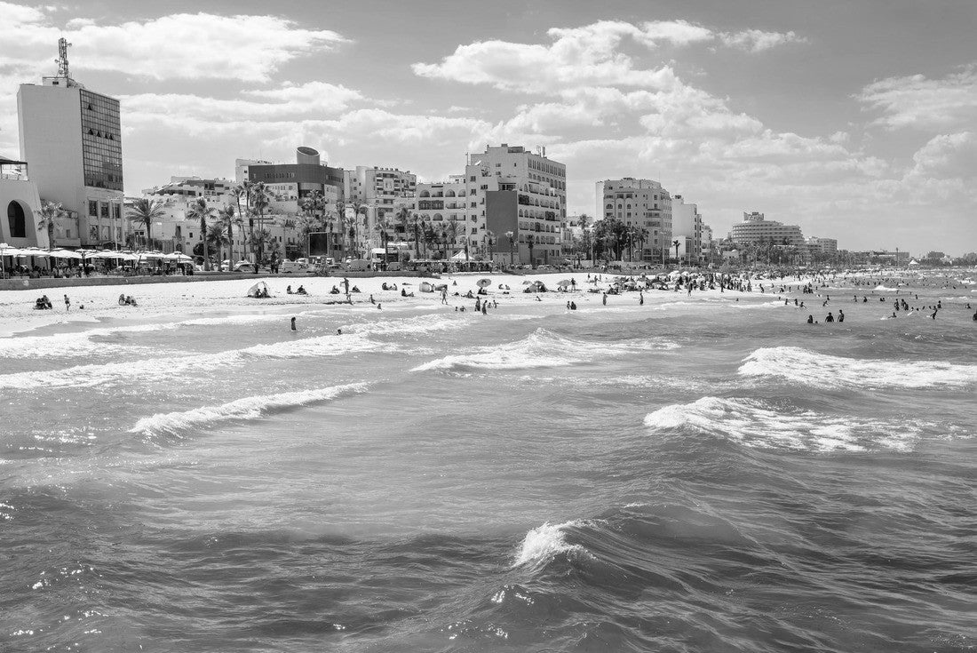 Noah Jigsaw Puzzle View of the city beach of Sousse. Tunisia, North Africa in black white 2000 pieces