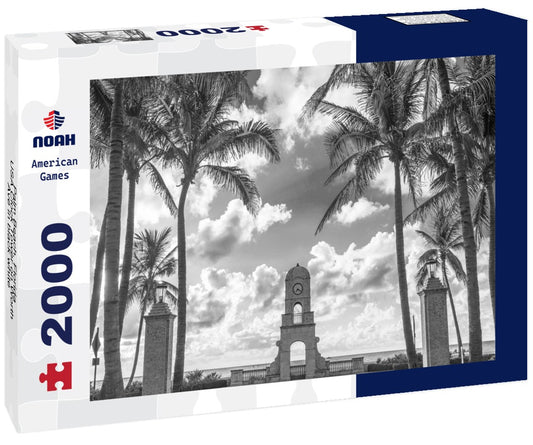 Noah Jigsaw Puzzle Palm Beach, Florida, USA Clock Tower on Worth Ave in black white 2000 pieces