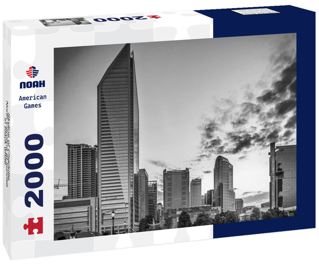 Skyline of Charlotte, North Carolina at sunrise 2000pc PuzzleBlack and White