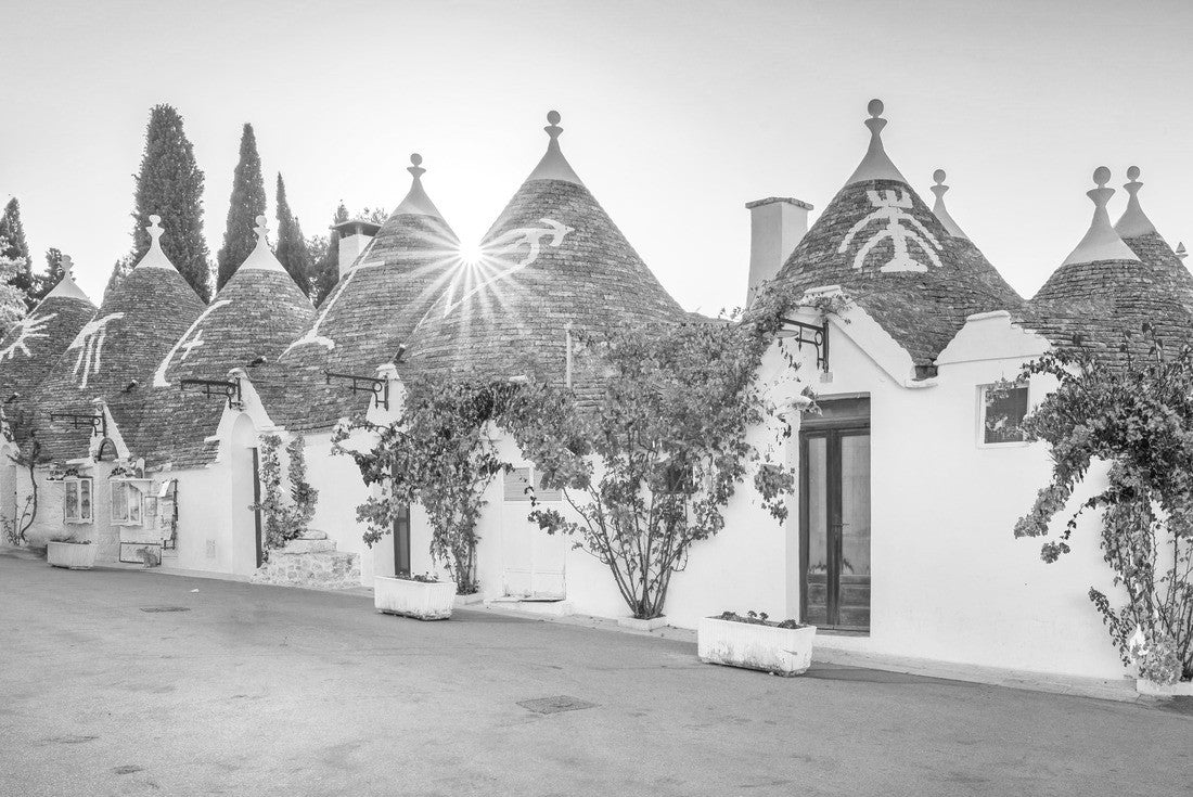 Trulli houses in Alberobello, Puglia, Italy 2000pc PuzzleBlack and White