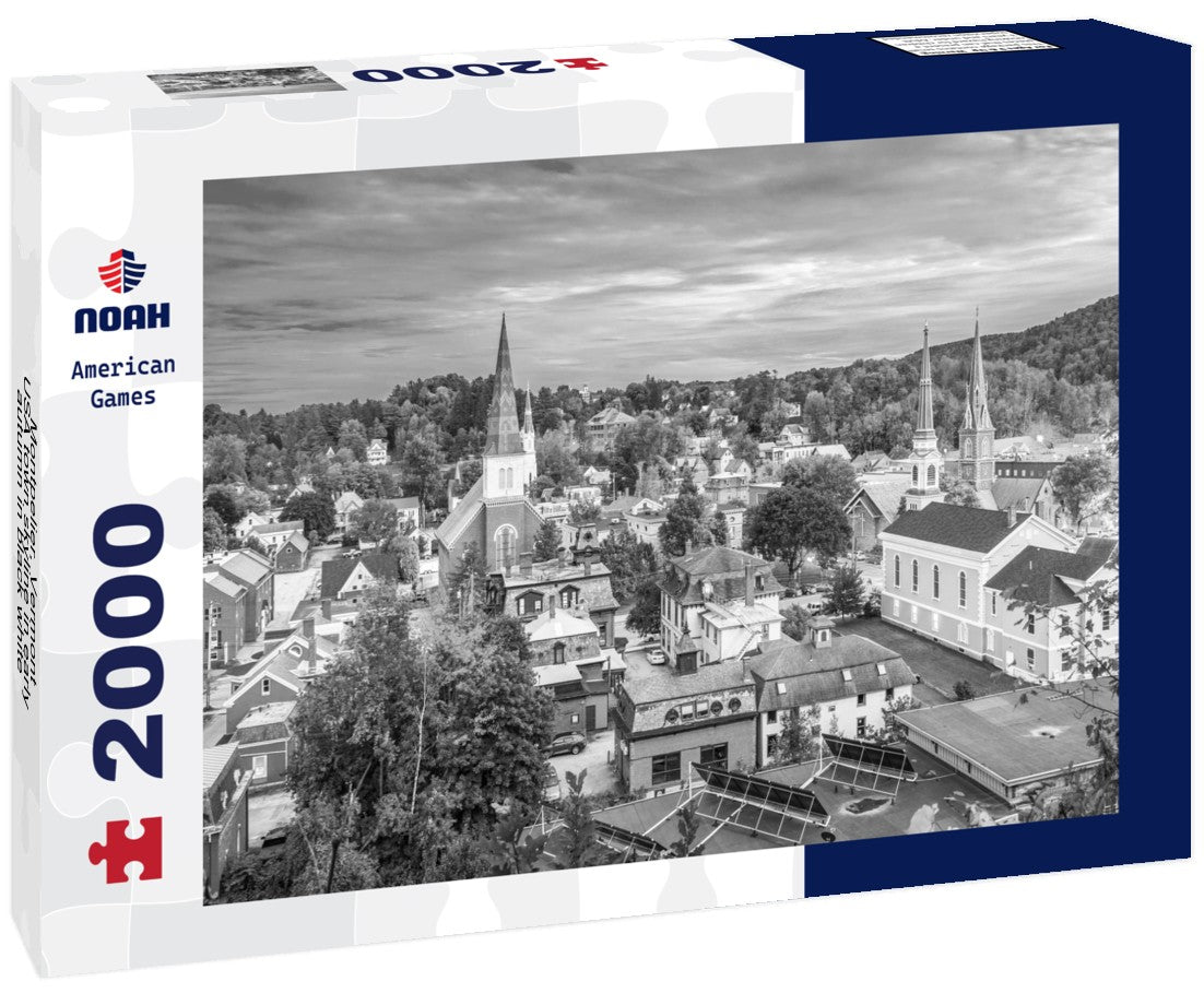Montpelier, Vermont, USA town skyline in early autumn 2000pc PuzzleBlack and White