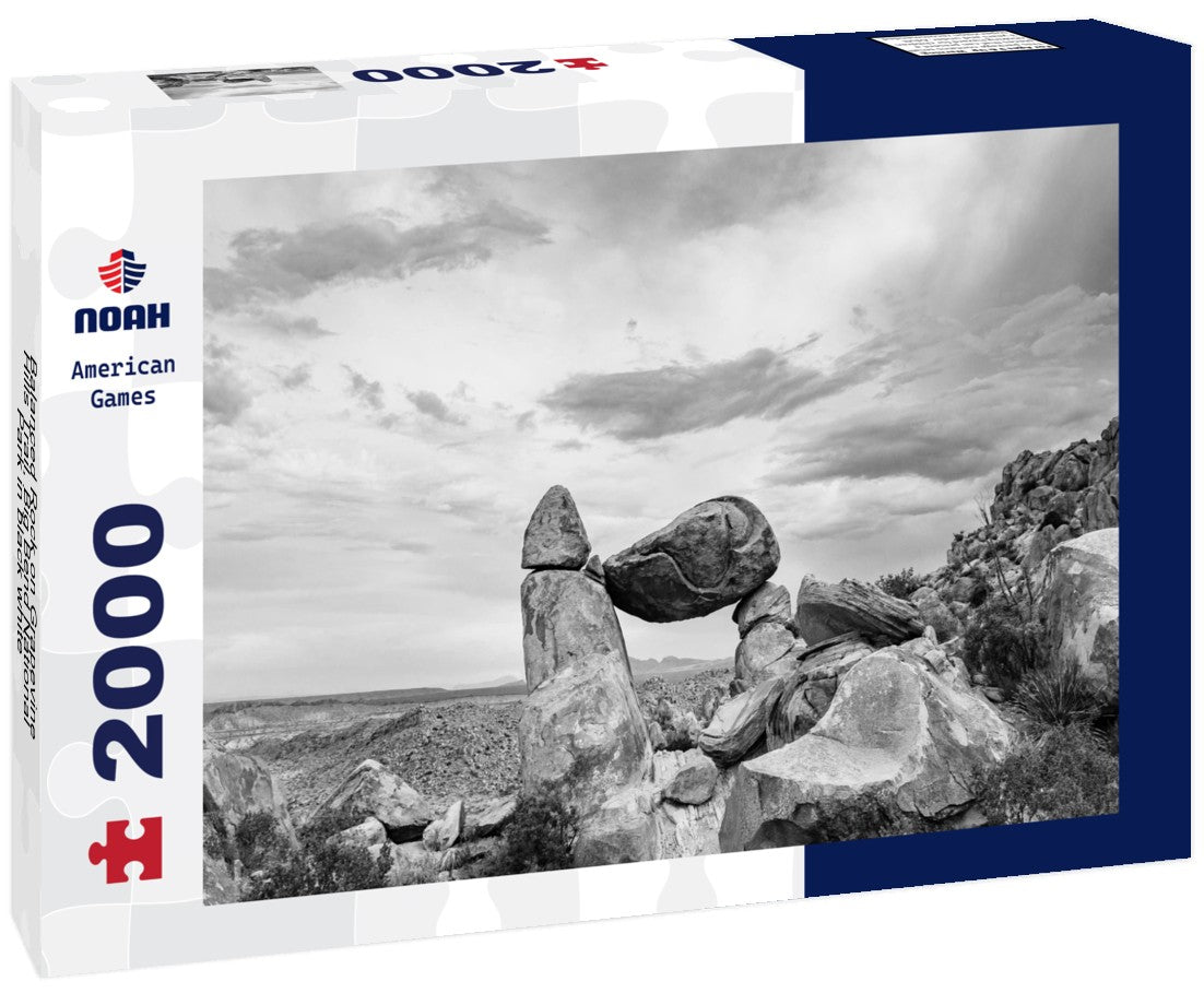 Balanced Rock on Grapevine Hills Trail, Big Bend National Park 2000pc PuzzleBlack and White