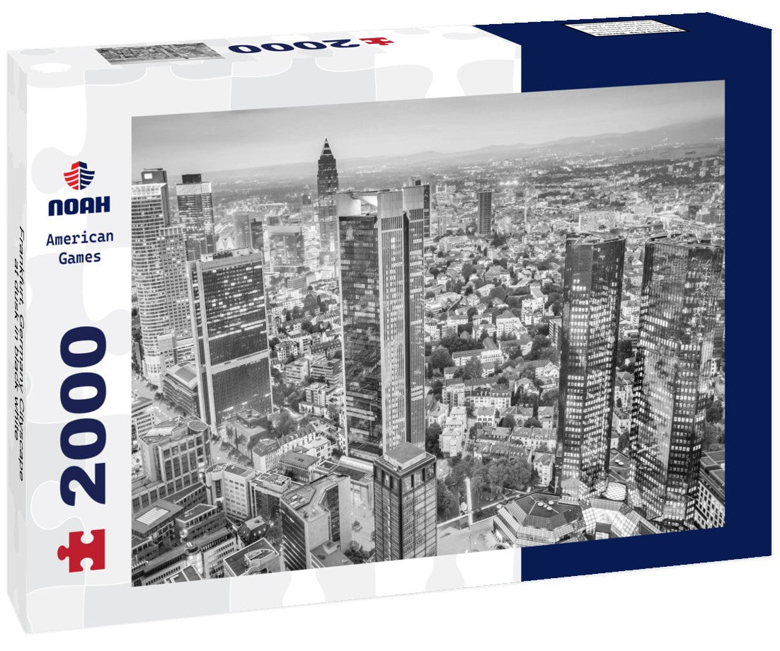 Frankfurt, Germany Cityscape at dusk 2000pc PuzzleBlack and White