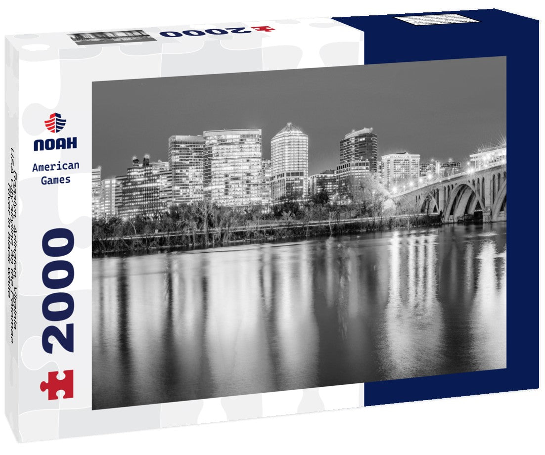 Noah Jigsaw Puzzle Rosslyn, Arlington, Virginia, USA City skyline on the Potomac River in black white 2000 pieces