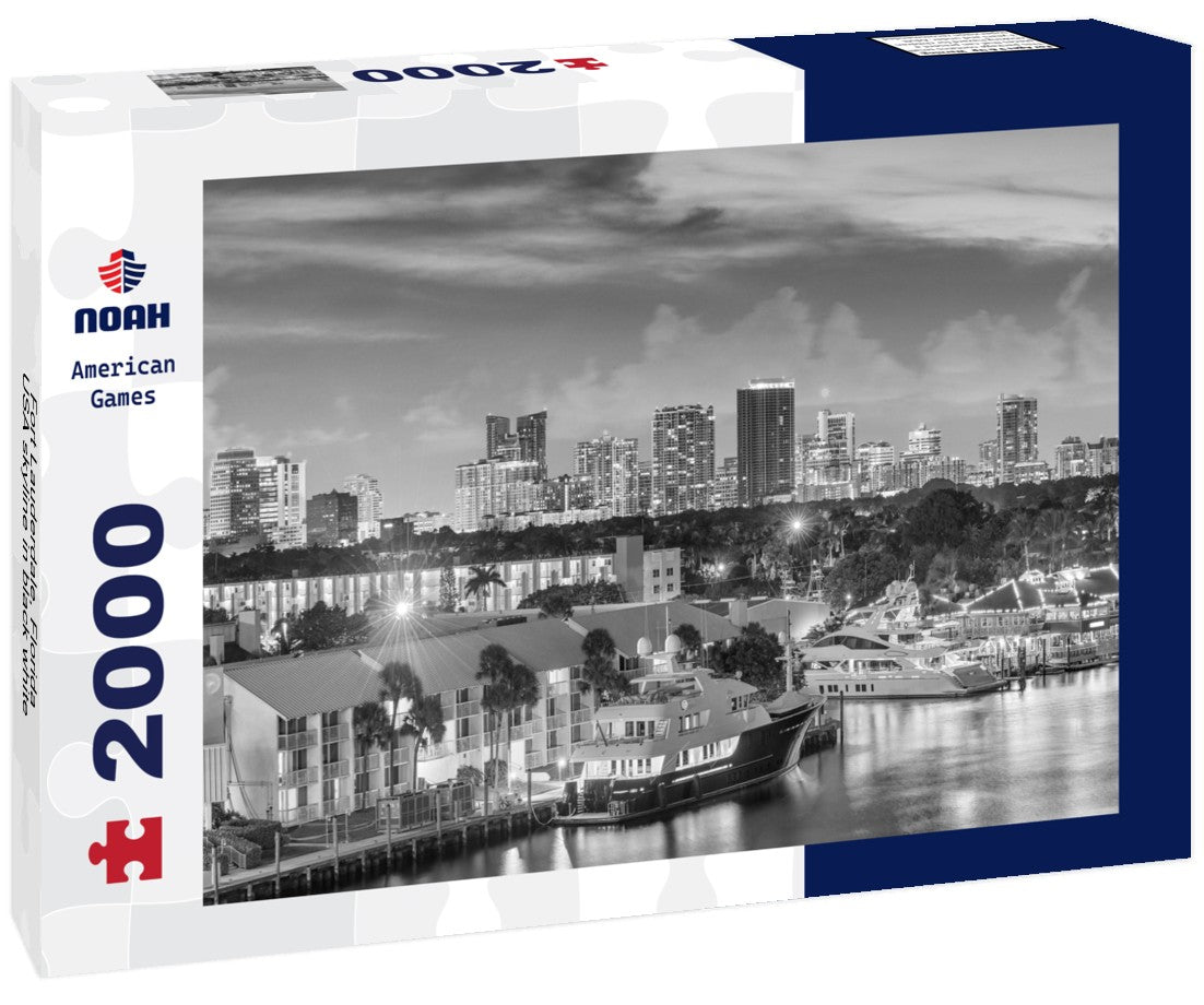 Fort Lauderdale, Florida, USA skyline 2000pc PuzzleBlack and White