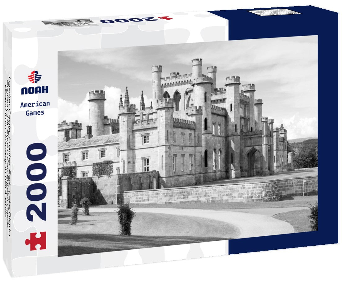 Noah Jigsaw Puzzle Lowther Castle, Lowther Park, Lake District, England, UK Photo of an English Castle viewed from driveway in black white 2000 pieces