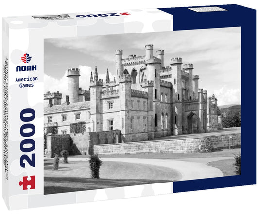 Noah Jigsaw Puzzle Lowther Castle, Lowther Park, Lake District, England, UK Photo of an English Castle viewed from driveway in black white 2000 pieces