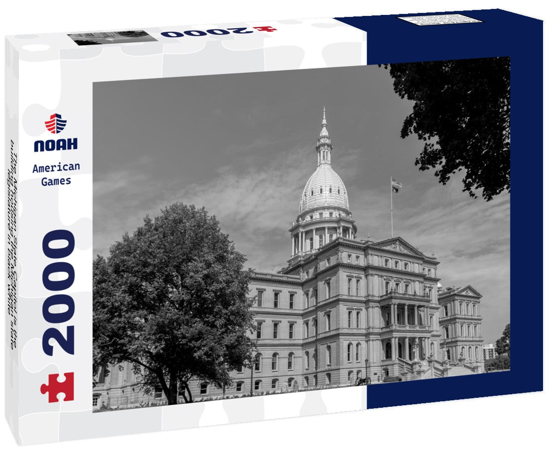 The Michigan State Capitol is the building housing the Michigan state legislature 2000pc PuzzleBlack and White