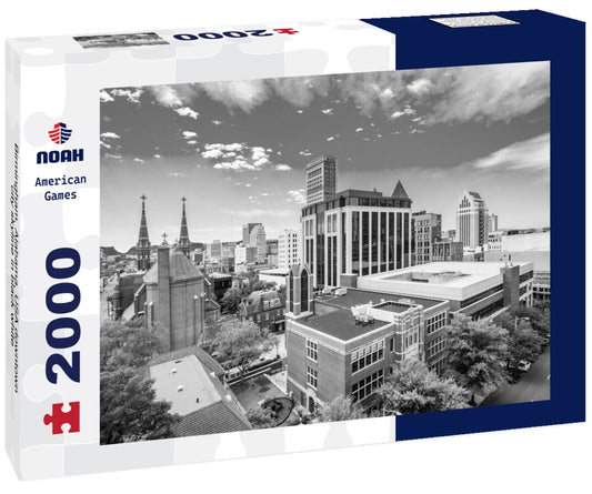 Noah Jigsaw Puzzle Birmingham, Alabama, USA downtown city skyline in black white 2000 pieces