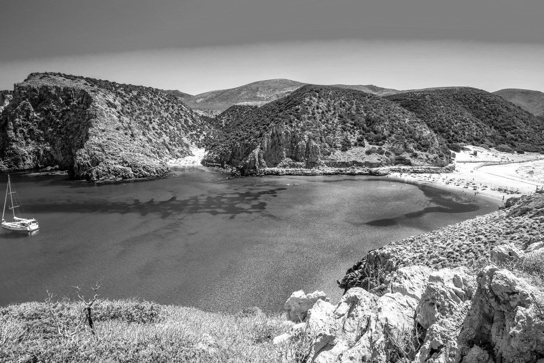 Cala Domestica beach, Sardinia, Italy. Sardinia is the second largest island in the Mediterranean 2000pc PuzzleBlack and White